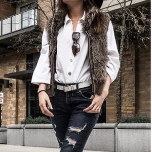 Arizona Jean Co.- Multi Brown- Faux Fur Vest- M